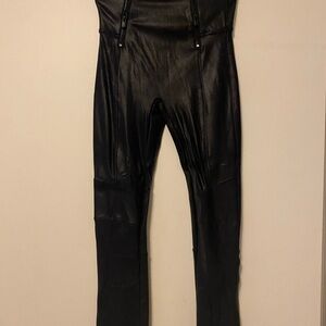 SPANX Moto Black Faux Leather Leggings
